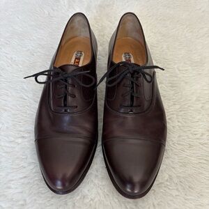 a. testoni Dark Brown Leather Men's Dress Shoes size 10 M